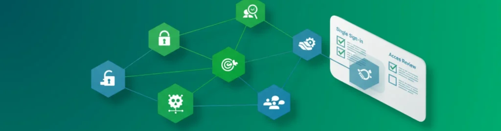 Capa ilustrativa mostrando login unificado com camada de governança de acessos de TI.